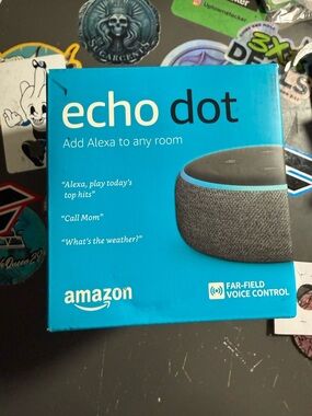 Amazon Echo Dot - Blue Box with Charcoal Smart Speaker